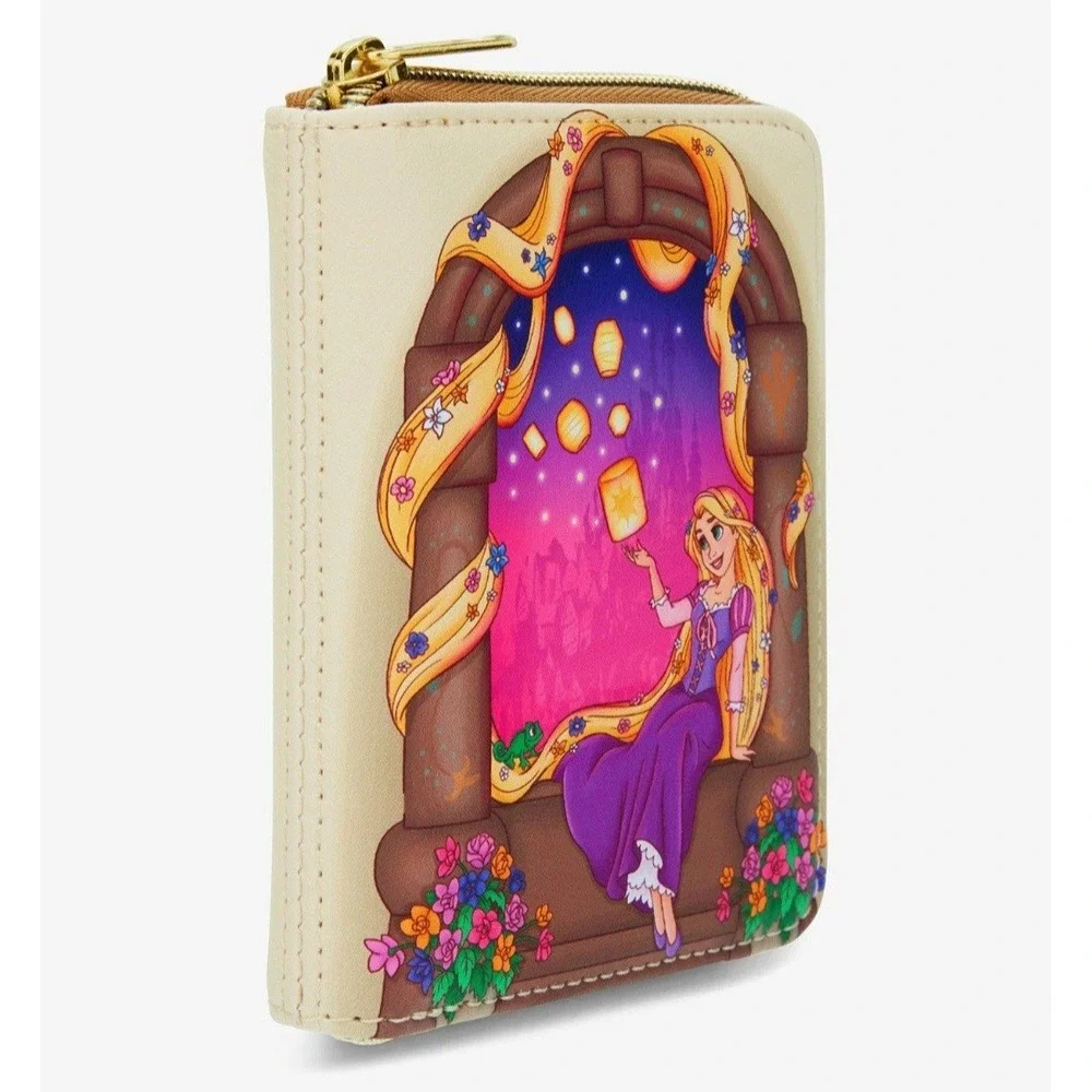 Loungefly Disney‎ Tangled Rapunzel Purple and Gold Floating Lanterns Wallet NWT